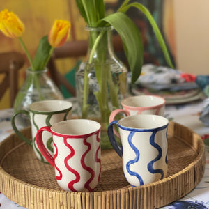 Handmade Ceramic Blue Scallop Mug