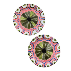Set of Two Panarea Hand-Painted Ceramic Side Plates