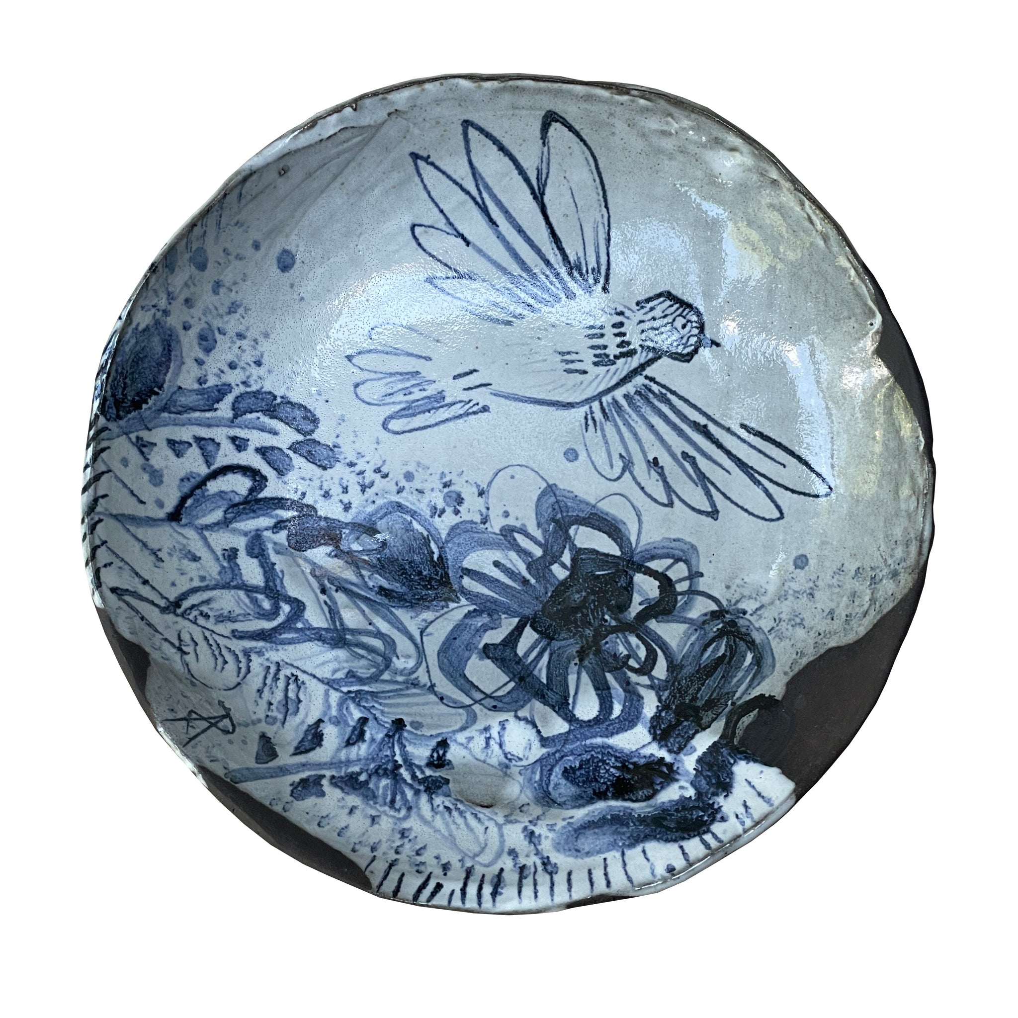 Bird In Flight Hand-painted Ceramic Plate