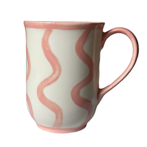 Handmade Pink Scallop Ceramic Mug