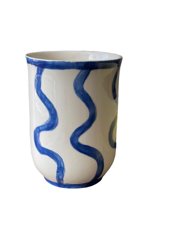 Handmade Ceramic Blue Scallop Mug