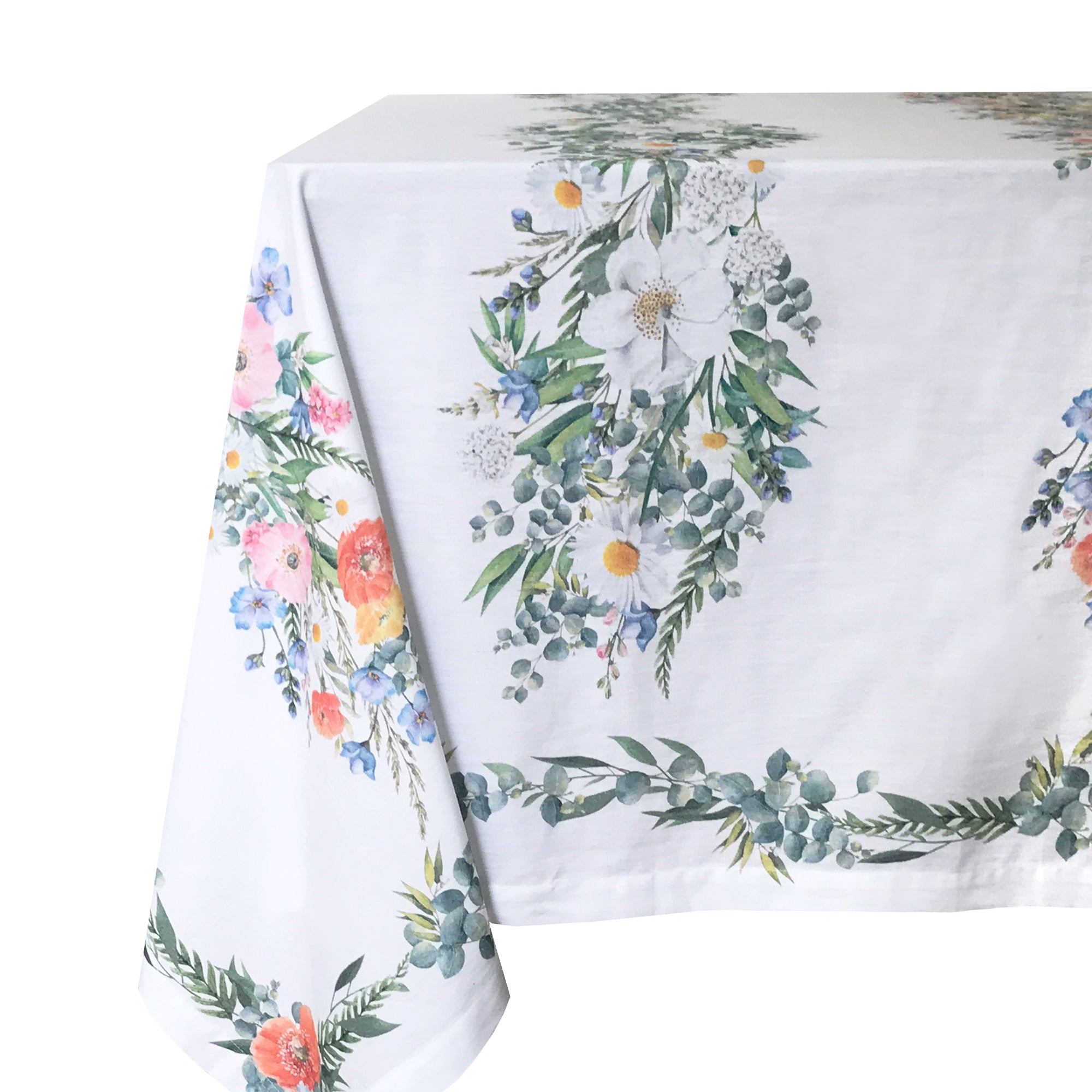 English Garden Vintage Print Cotton Tablecloth