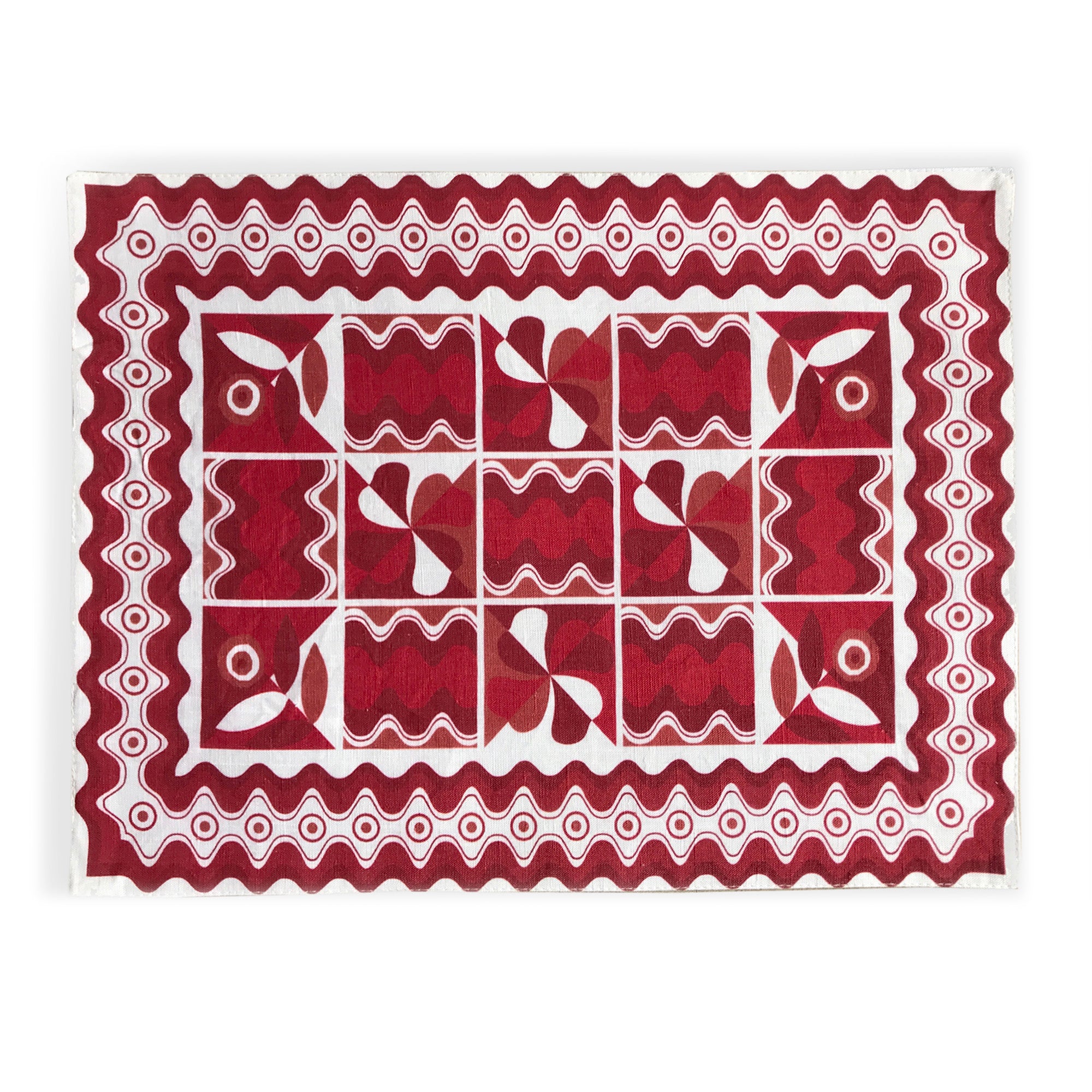 Onde Red Linen Placemat